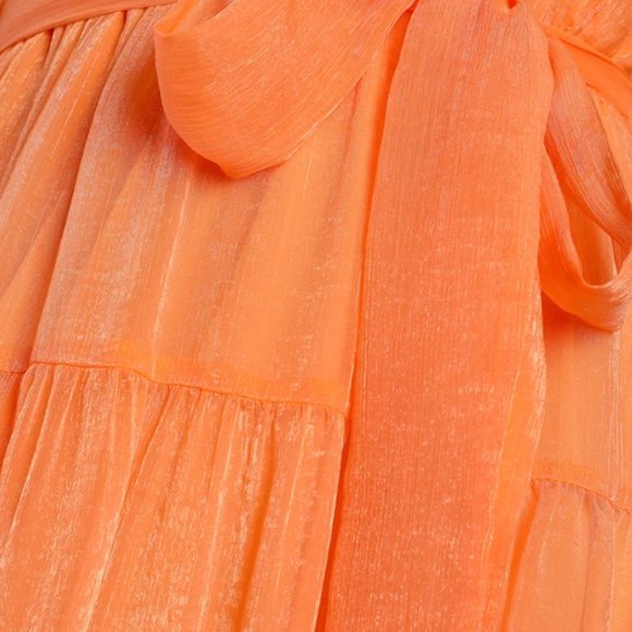 Lulu's Women Orange Tiered Halter Maxi Dress - Picture 4 of 4
